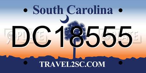 DC18555 South Carolina License Plate