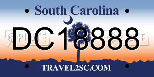 DC18888 South Carolina License Plate
