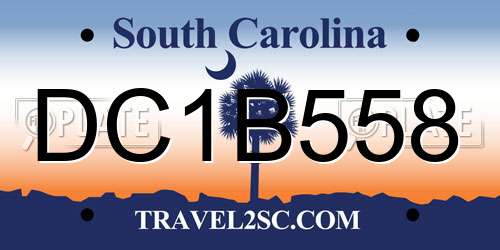 DC1B558 South Carolina License Plate