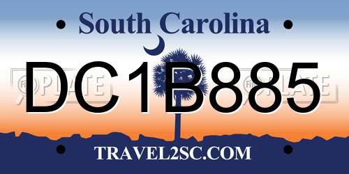 DC1B885 South Carolina License Plate