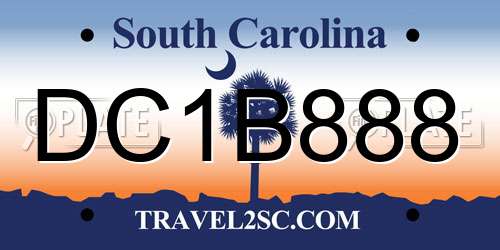 DC1B888 South Carolina License Plate
