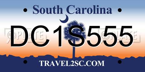 DC1S555 South Carolina License Plate