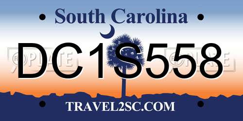 DC1S558 South Carolina License Plate
