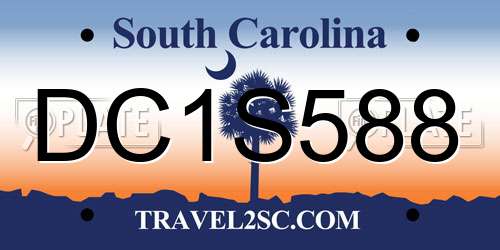 DC1S588 South Carolina License Plate