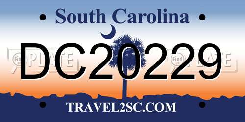 DC20229 South Carolina License Plate