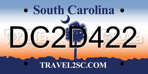 DC2D422 South Carolina License Plate
