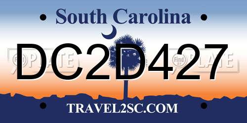 DC2D427 South Carolina License Plate