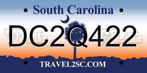 DC2Q422 South Carolina License Plate