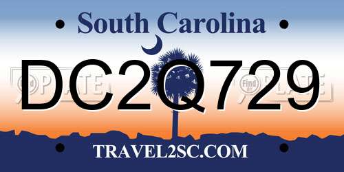 DC2Q729 South Carolina License Plate