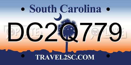 DC2Q779 South Carolina License Plate