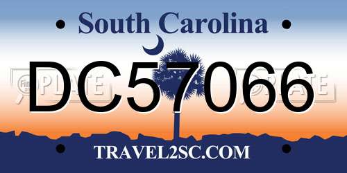 DC57066 South Carolina License Plate