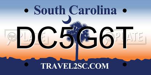 DC5G6T South Carolina License Plate