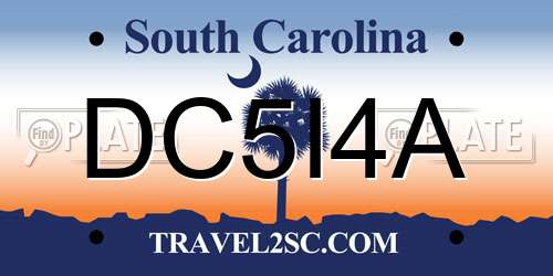 DC5I4A South Carolina License Plate