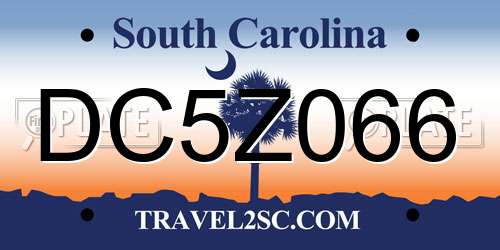 DC5Z066 South Carolina License Plate