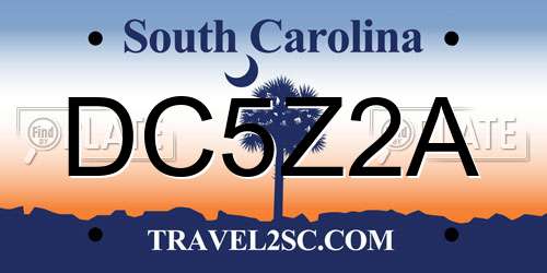DC5Z2A South Carolina License Plate