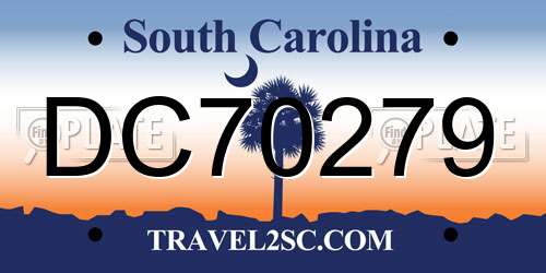 DC70279 South Carolina License Plate