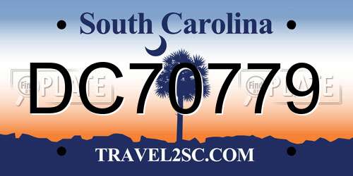 DC70779 South Carolina License Plate