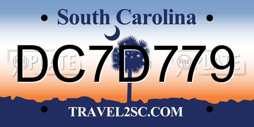 DC7D779 South Carolina License Plate