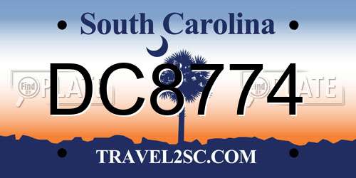 DC8774 South Carolina License Plate