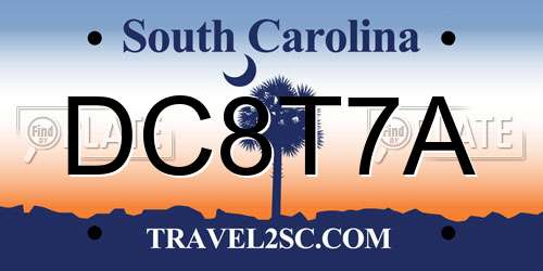 DC8T7A South Carolina License Plate