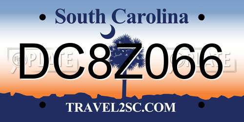 DC8Z066 South Carolina License Plate