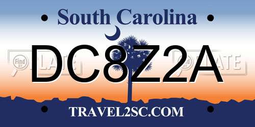 DC8Z2A South Carolina License Plate