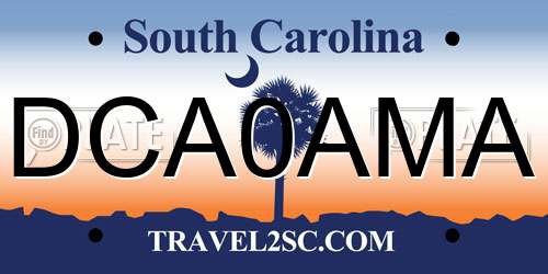 DCA0AMA South Carolina License Plate