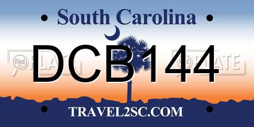 DCB144 South Carolina License Plate
