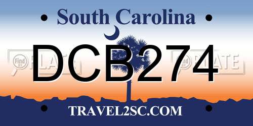 DCB274 South Carolina License Plate