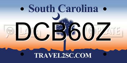 DCB60Z South Carolina License Plate