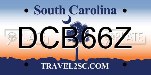 DCB66Z South Carolina License Plate