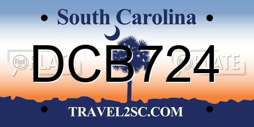 DCB724 South Carolina License Plate