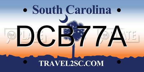 DCB77A South Carolina License Plate