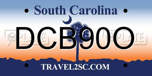DCB90O South Carolina License Plate