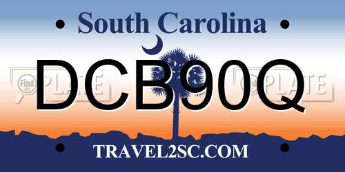 DCB90Q South Carolina License Plate