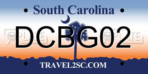 DCBG02 South Carolina License Plate