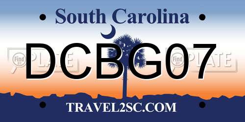 DCBG07 South Carolina License Plate