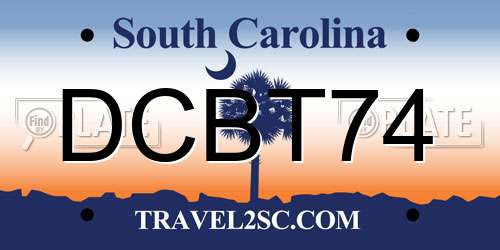 DCBT74 South Carolina License Plate
