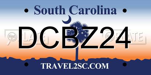 DCBZ24 South Carolina License Plate