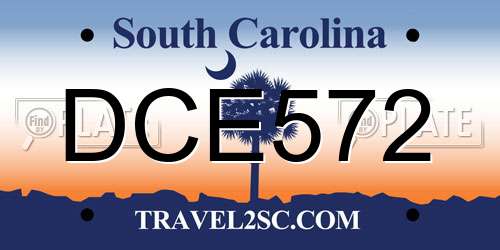 DCE572 South Carolina License Plate