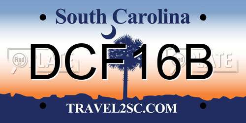 DCF16B South Carolina License Plate