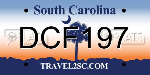 DCF197 South Carolina License Plate