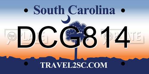 DCG814 South Carolina License Plate