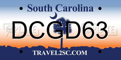 DCGD63 South Carolina License Plate
