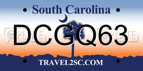 DCGQ63 South Carolina License Plate