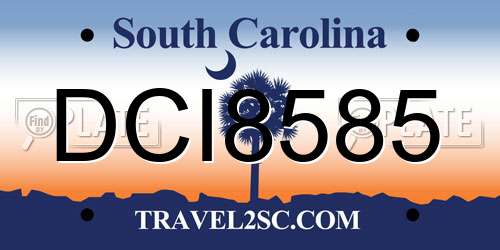 DCI8585 South Carolina License Plate