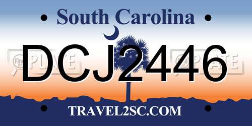 DCJ2446 South Carolina License Plate