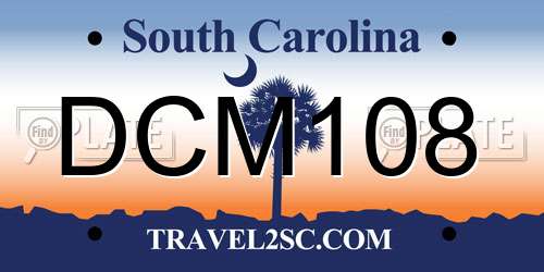 DCM108 South Carolina License Plate