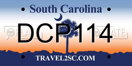 DCP114 South Carolina License Plate