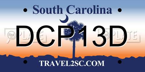 DCP13D South Carolina License Plate